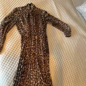 Leopard long dress , size 0 , Banana Republic